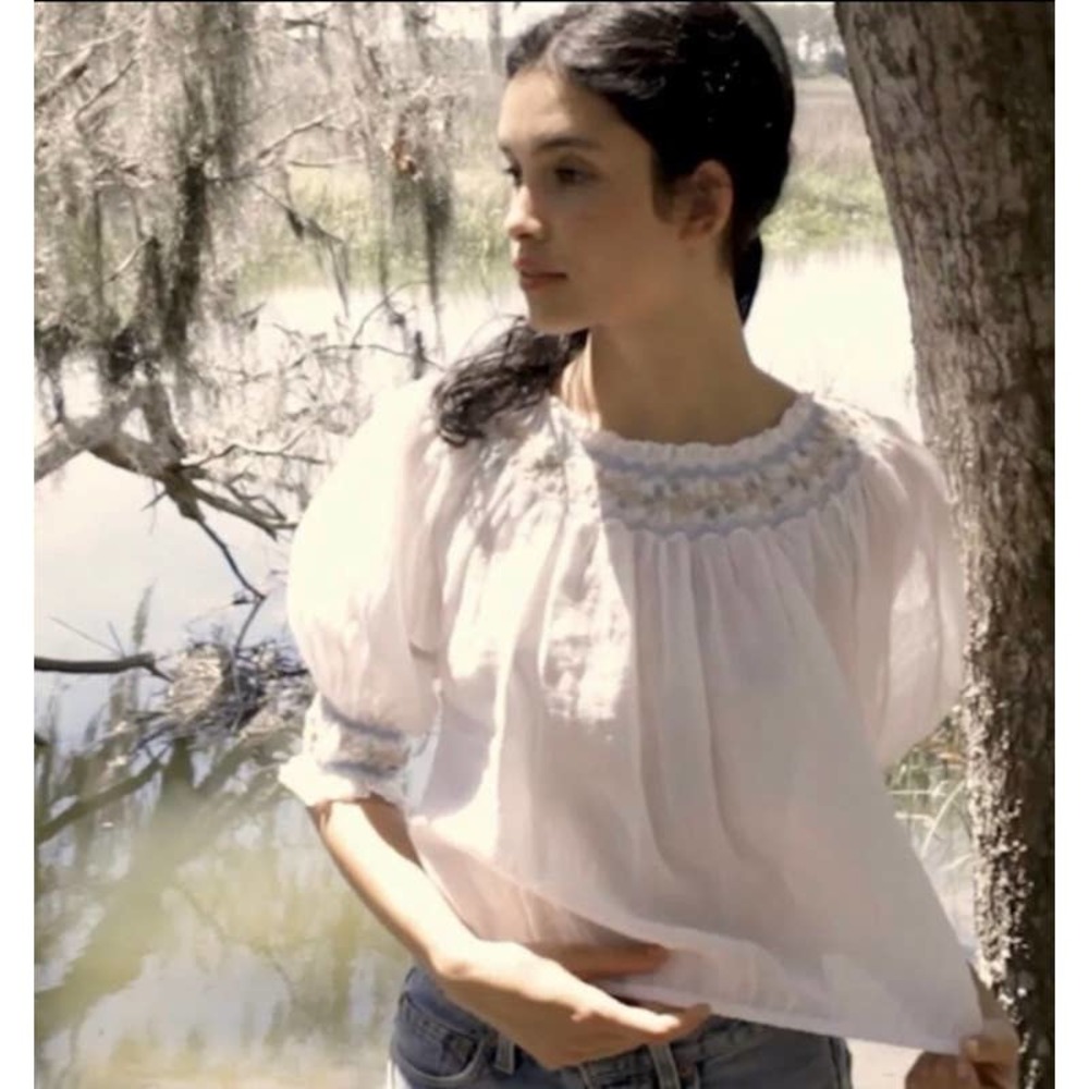 DOEN Alpine Top in Salt Smocked M RARE - Picture 8 of 8